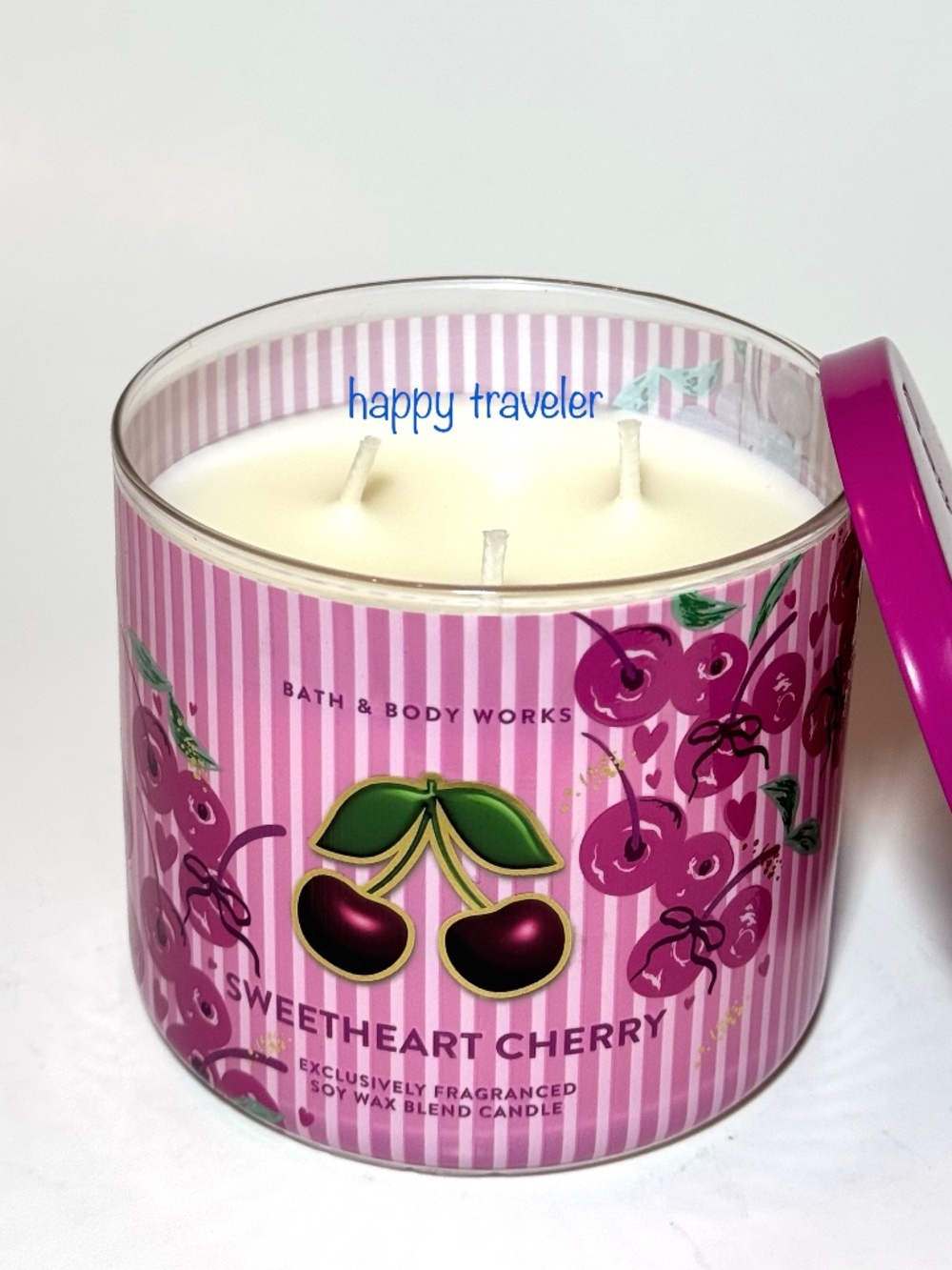SWEETHEART CHERRY 3 Wick Candle - Picture 2 of 3